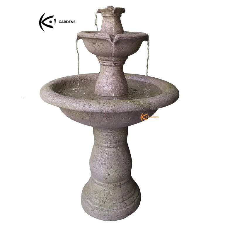 3 Tiers Electric Water Fountain Bird Bath 90cm
