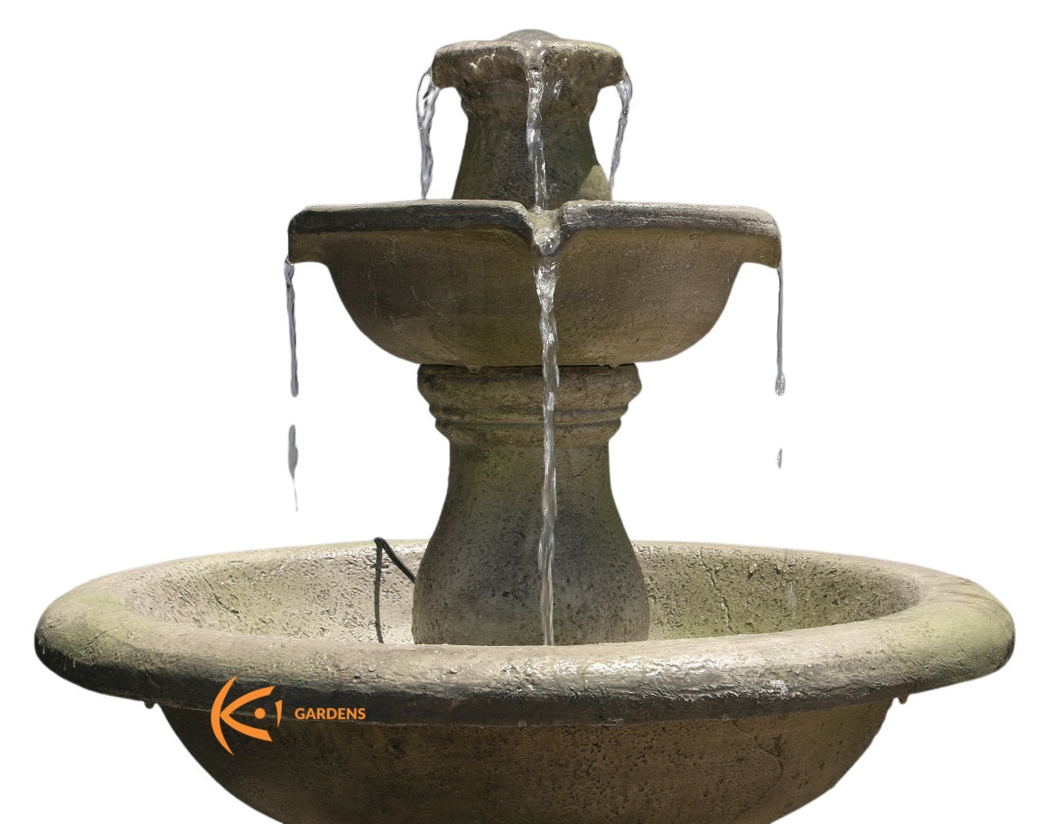 3 Tiers Electric Water Fountain Bird Bath 90cm
