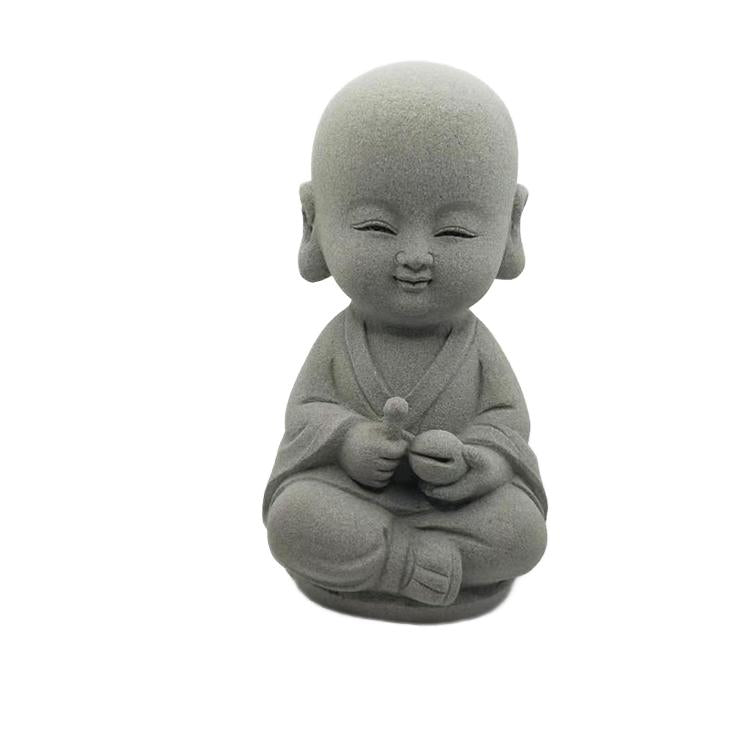 Japanese Garden Indoor Outdoor Granite Stone Kong Fu Monk Baby Buddha Statue v1