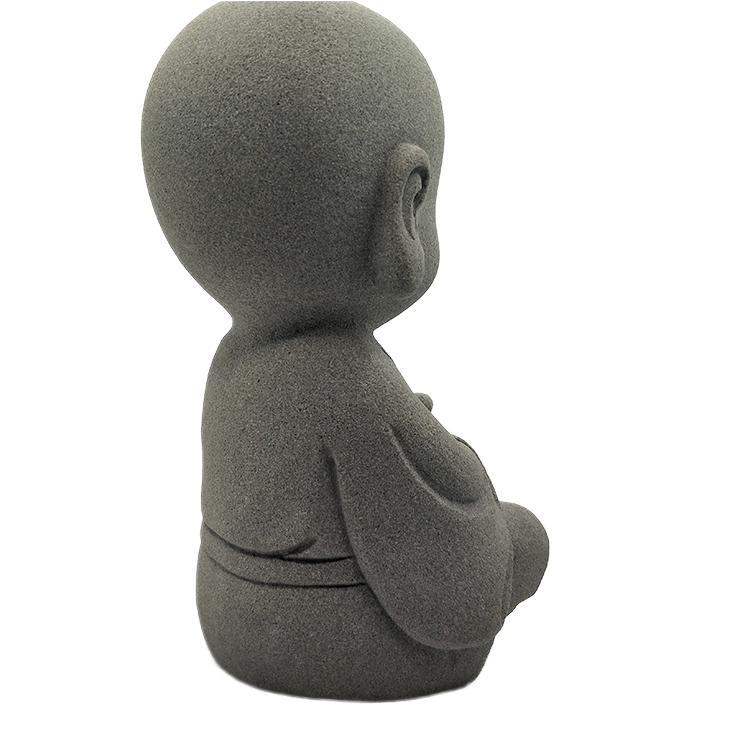 Japanese Garden Indoor Outdoor Granite Stone Kong Fu Monk Baby Buddha Statue v1