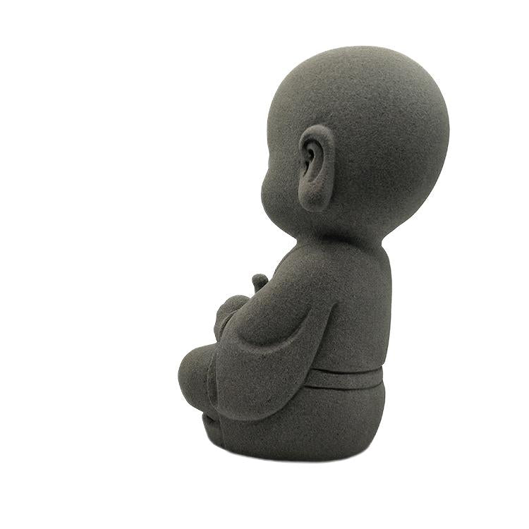 Japanese Garden Indoor Outdoor Granite Stone Kong Fu Monk Baby Buddha Statue v1