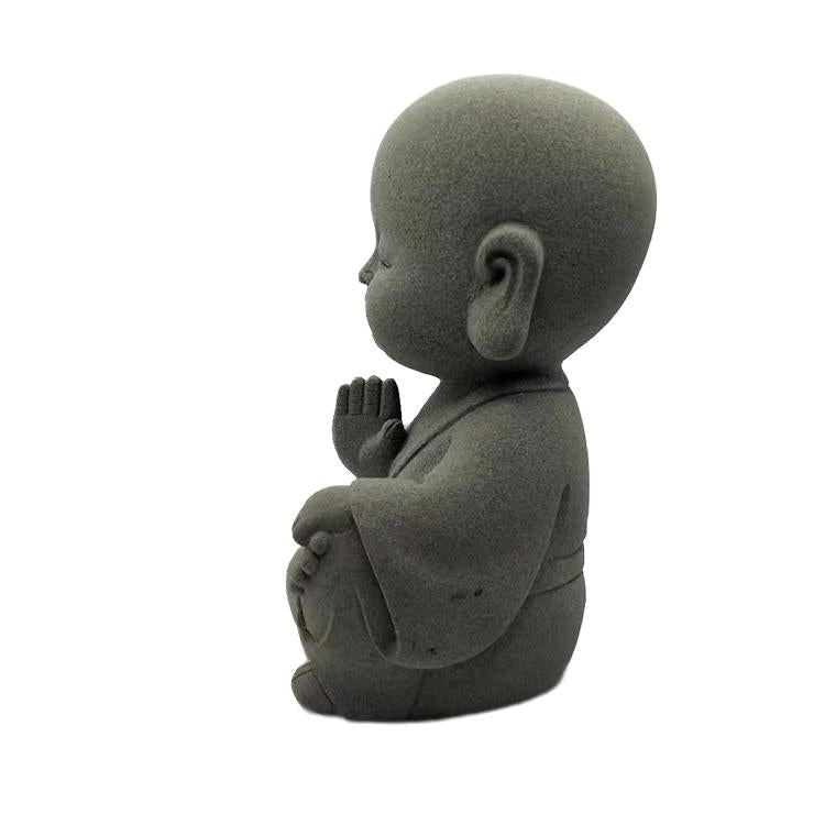 Japanese Garden Indoor Outdoor Granite Stone Kong Fu Monk Baby Buddha Statue v2
