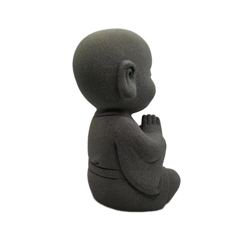 Japanese Garden Indoor Outdoor Granite Stone Kong Fu Monk Baby Buddha Statue v2