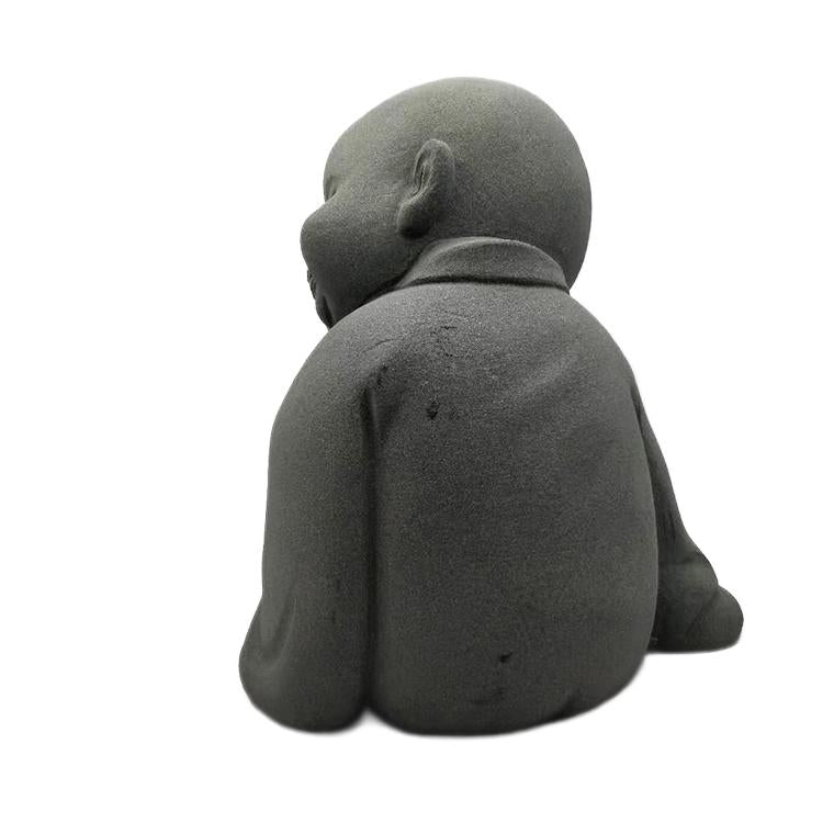 Japanese Garden Indoor Outdoor Granite Stone Kong Fu Monk Baby Buddha Statue v3
