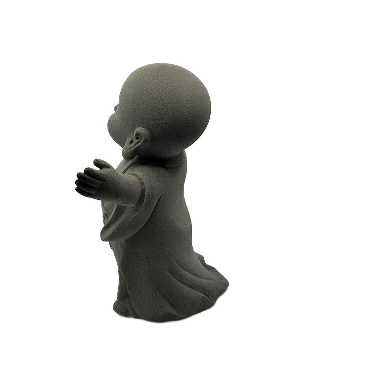 Japanese Garden Indoor Outdoor Granite Stone Kong Fu Monk Baby Buddha Statue v4