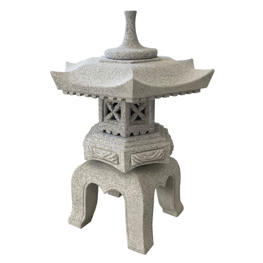 Rokkaku Yukimi Ishidoro Natural Stone Lantern Japanese Garden Temple Pagoda