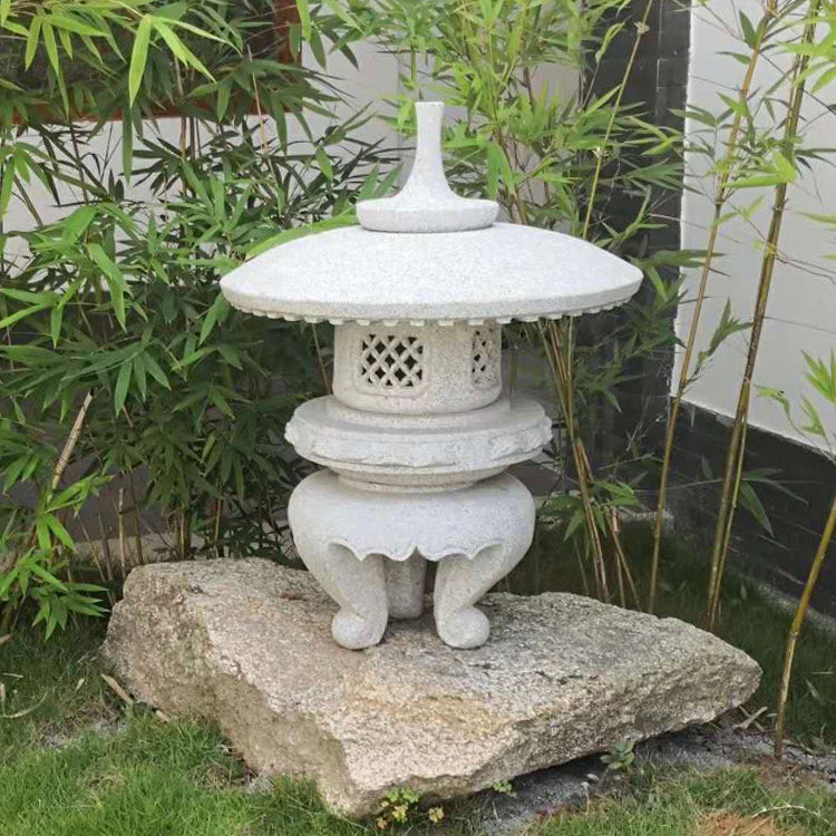 Maru Yukimi Ishidoro Natural Stone Lantern Japanese Garden Temple Pagoda