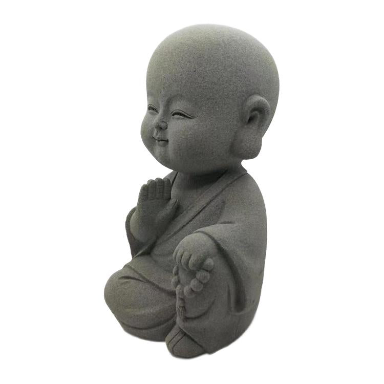 Japanese Garden Indoor Outdoor Granite Stone Kong Fu Monk Baby Buddha Statue v2