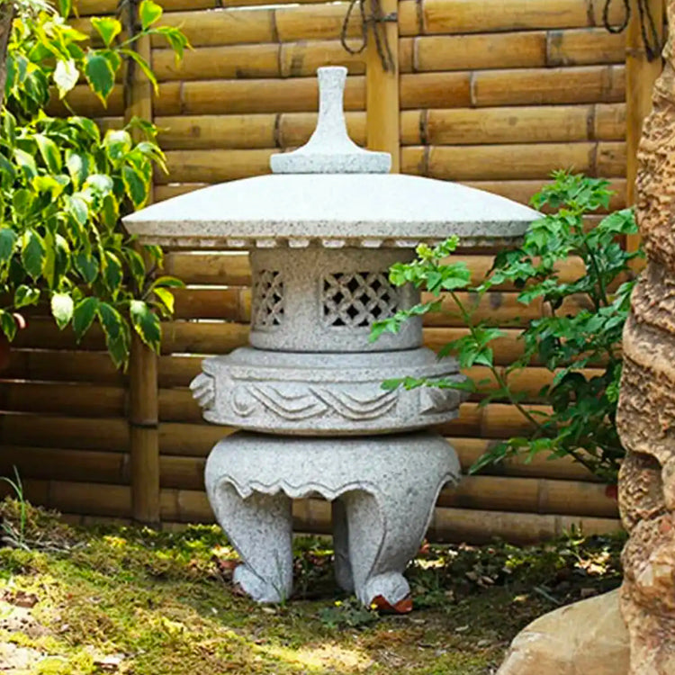 Maru Yukimi Ishidoro Natural Stone Lantern Japanese Garden Temple Pagoda